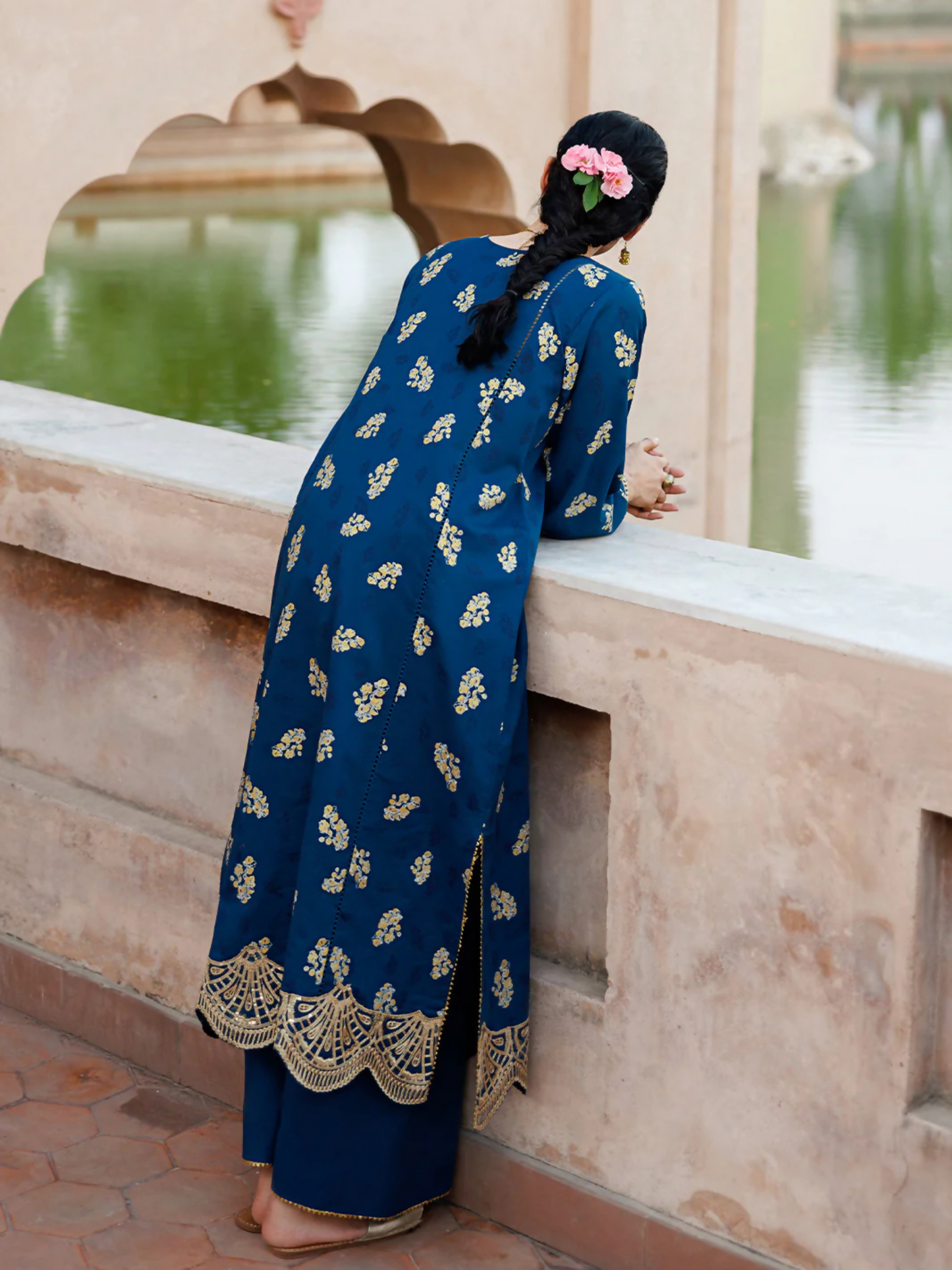 Blue Panache Apparel Noor Mahal Cotton Printed Stitched Suit-Dilafza