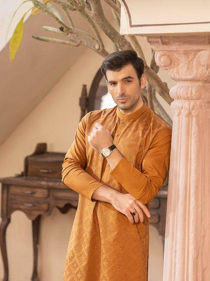 Fabrich Men Embroidered Cotton Unstitched Shalwar Kameez-GTS-MCE-039