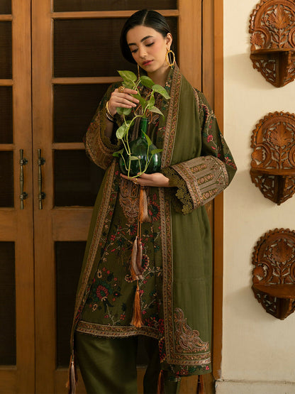 Binilyas Gulrukh Khaddar Embroidered Unstitched 3-Piece Suit-67-B