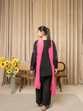 Stylish Collection Serene Summer Linen Printed Stitched 3-Piece Suit-Black Blossom