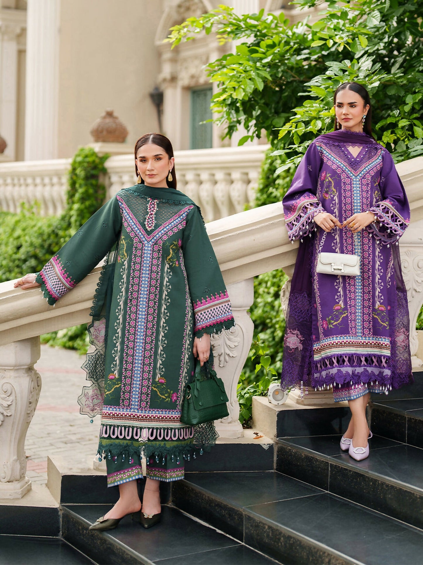 Parishay Ivy Bloom Viscose Embroidered Stitched 3-Piece Suit-IW-07