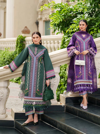 Parishay Ivy Bloom Viscose Embroidered Stitched 3-Piece Suit-IW-07