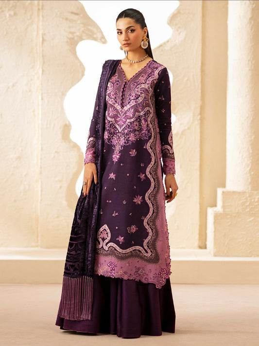 Binilyas Saqqara Kotrai Embroidered Unstitched 3-Piece Suit-163-B