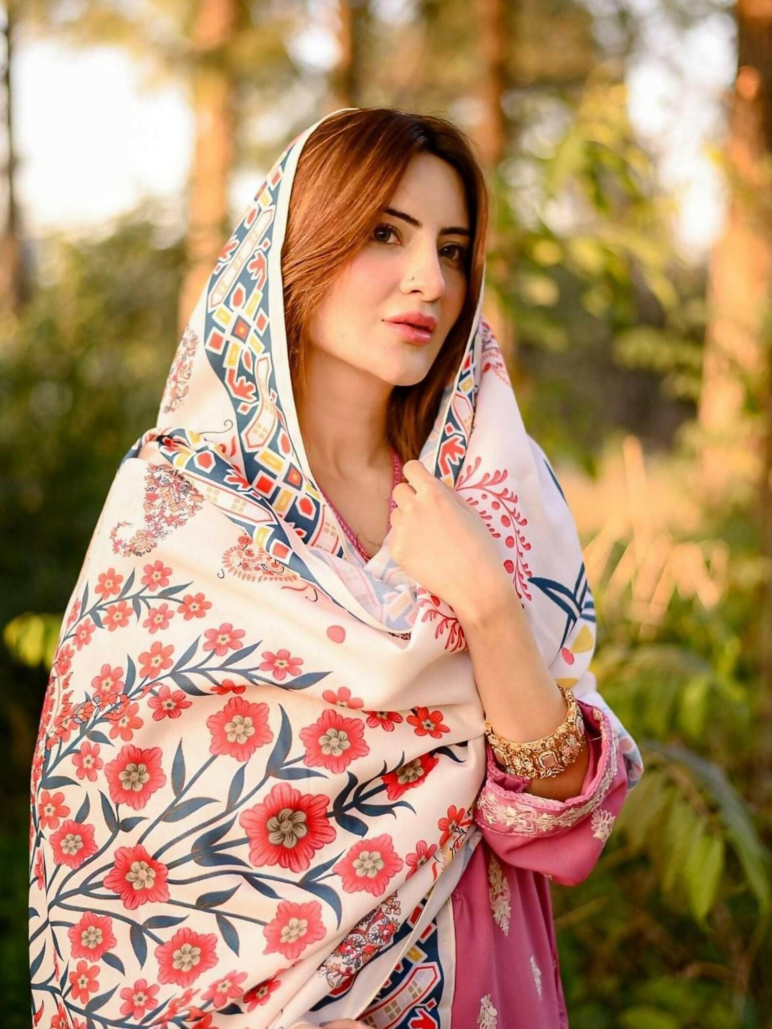 Panache Apparel Daily Essentials RTW Linen Embroidered Stitched Suit-Haven Nyla Raja
