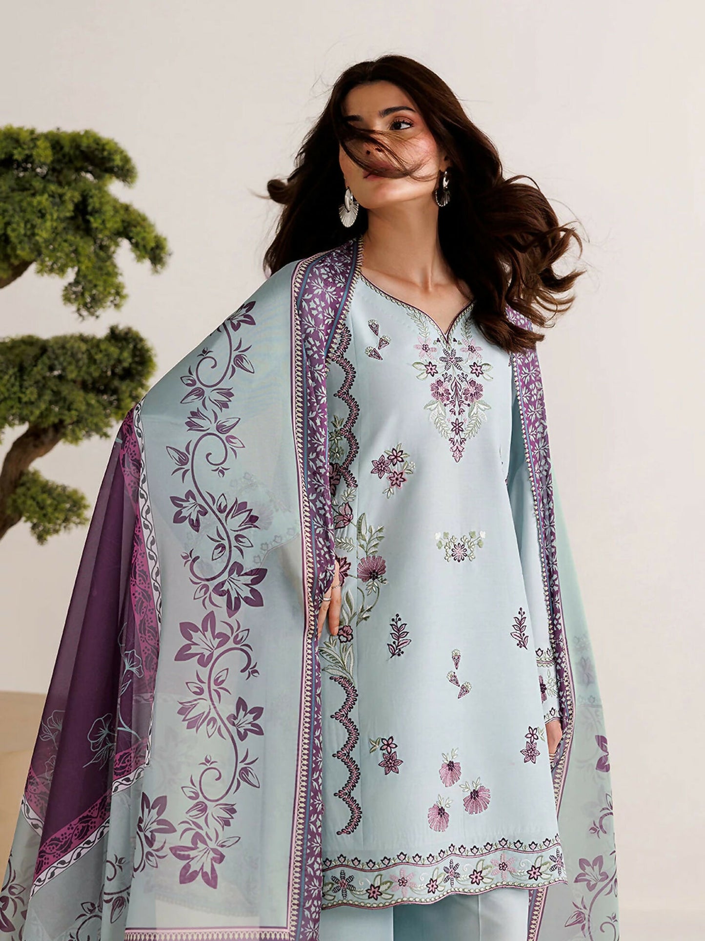Panache Apparel Mistfall Vol II Cotton Embroidered Stitched Suit-Mirelle