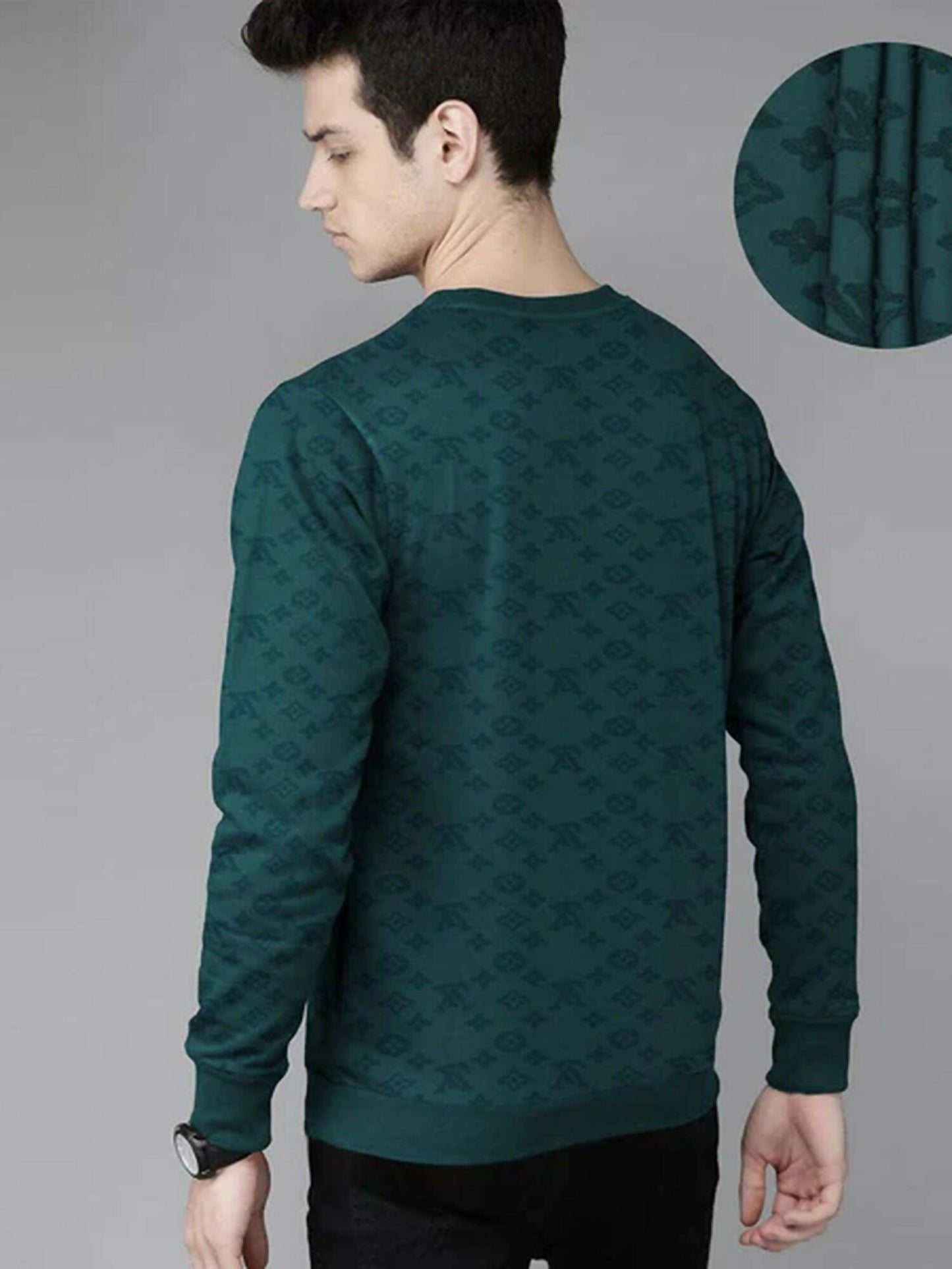Jupiter Chanel Velvet Self Textured Sweat Shirts-14720