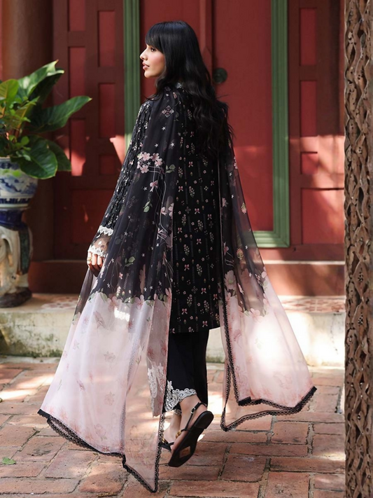 Qalamkar Qprints Lawn'26 Embroidered Unstitched 3-Piece Suit-AX-09-(A)-Farah