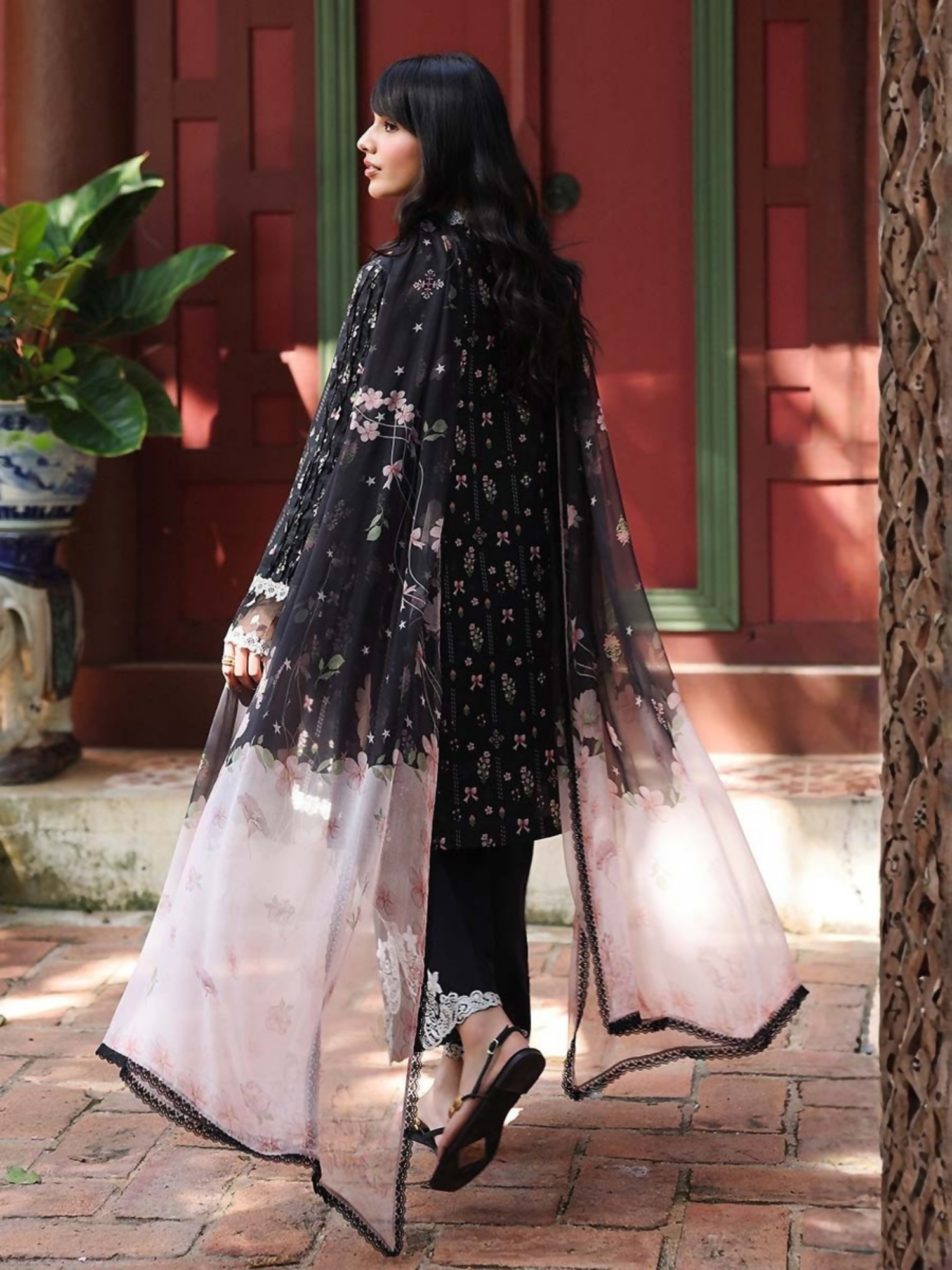 Qalamkar Qprints Lawn'26 Embroidered Unstitched 3-Piece Suit-AX-09-(A)-Farah