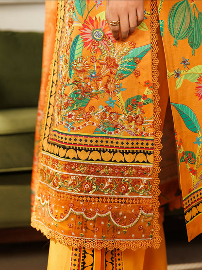 Mahnur Leila Lawn'26 Embroidered Unstitched 3-Piece Suit-L-13