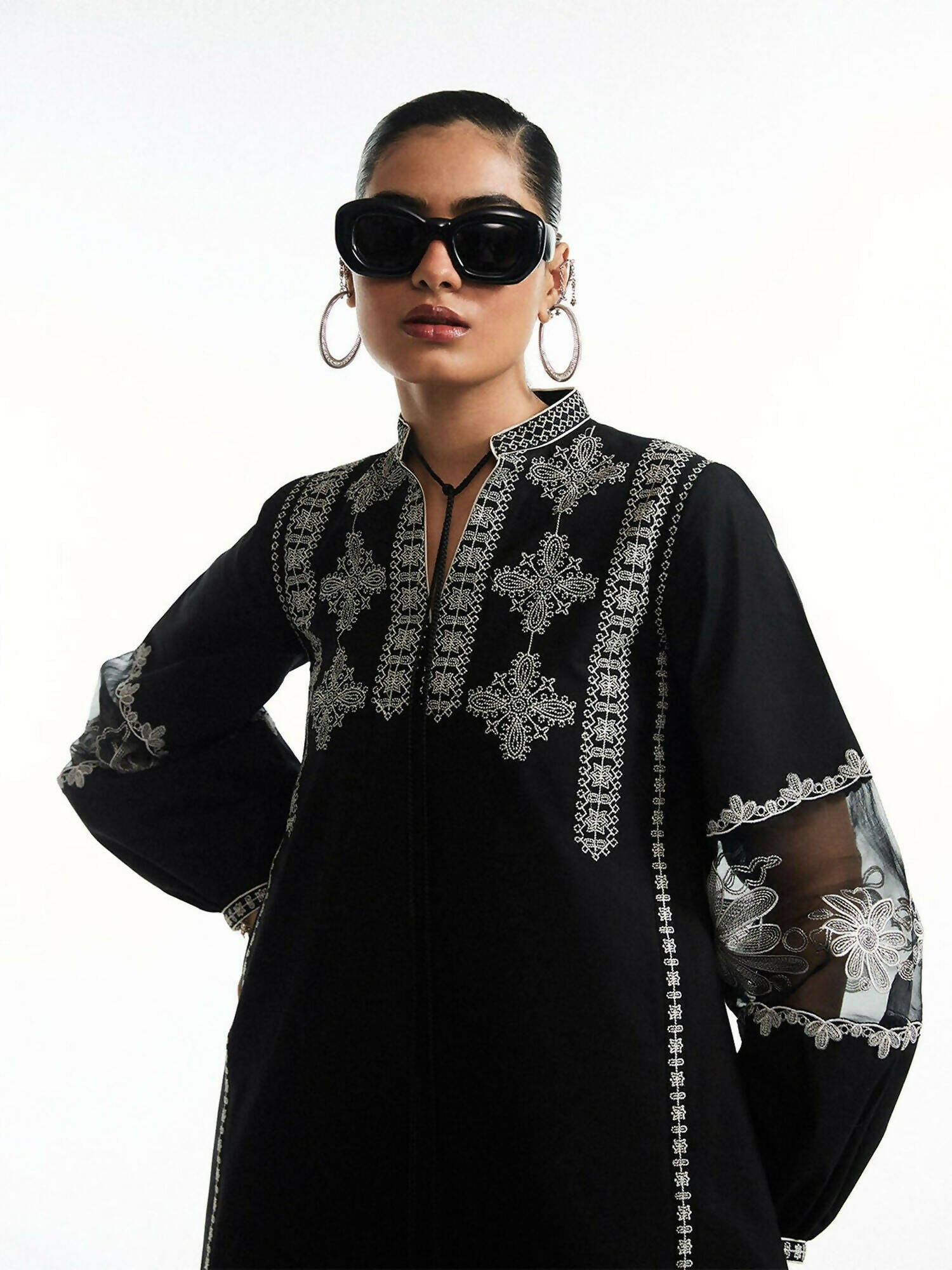 Jugnu by Hussain Rehar SS'25 Eid Pret Edit II Cotton Embroidered 2-Piece Suit-Yuri
