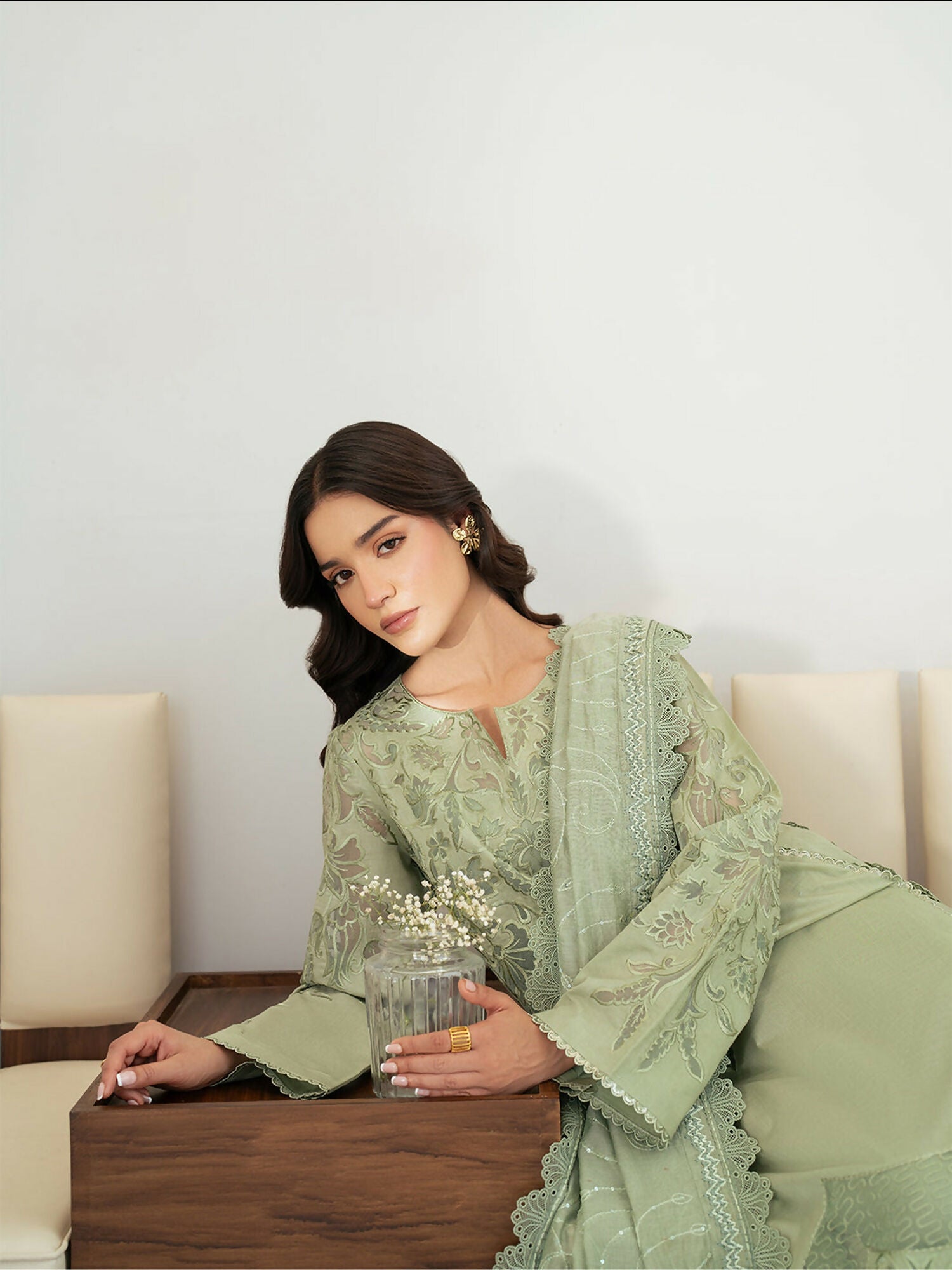 Mahnur Sera Pret'26 Lawn Embroidered Unstitched 3-Piece Suit-SP-08