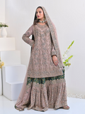 Ruby's Couture Wedding Collection Chiffon Embellished Sharara-Zimal