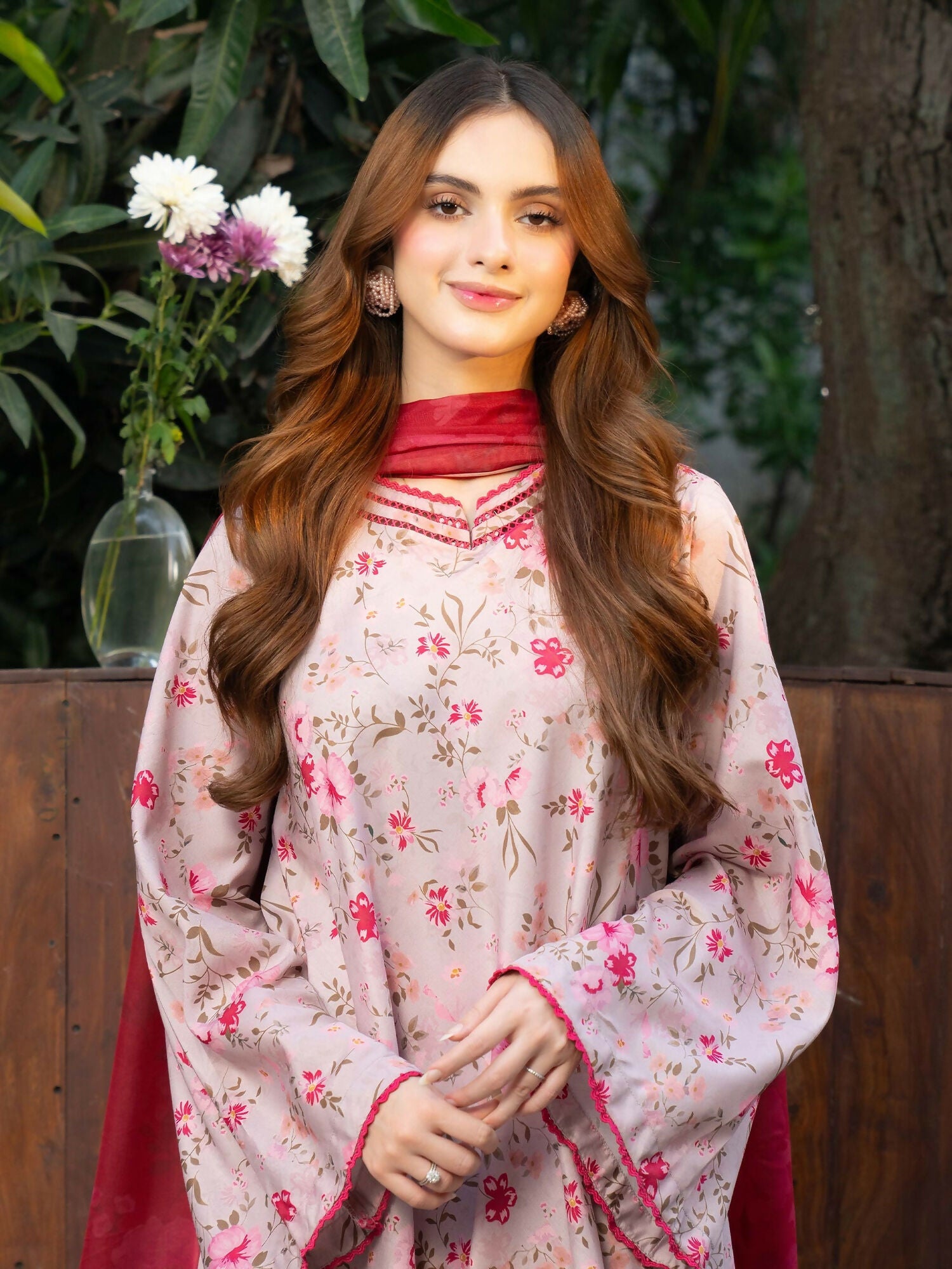 Panache Apparel Khaddar Printed Stitched Suit-Rosabel