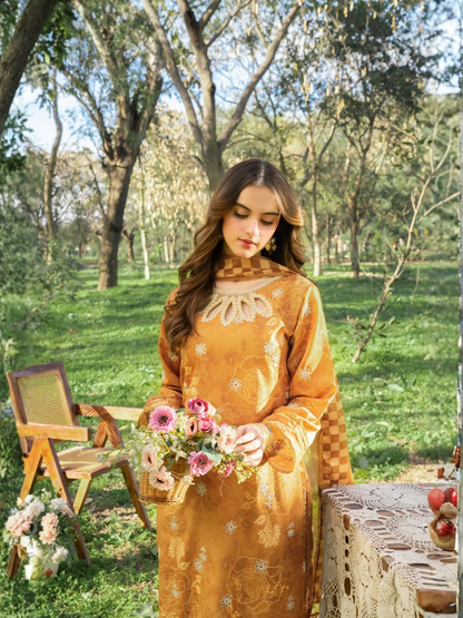 Panache Apparel Lawn Embroidered Stitched Suit-Spice