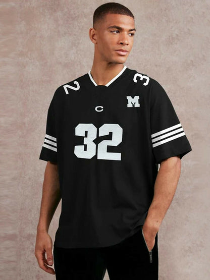 Jupiter Sporty Style Oversized No 32 Baseball Tee Shirt-13627