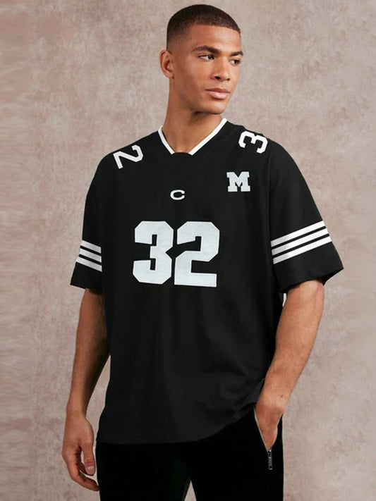 Jupiter Sporty Style Oversized No 32 Baseball Tee Shirt-13627