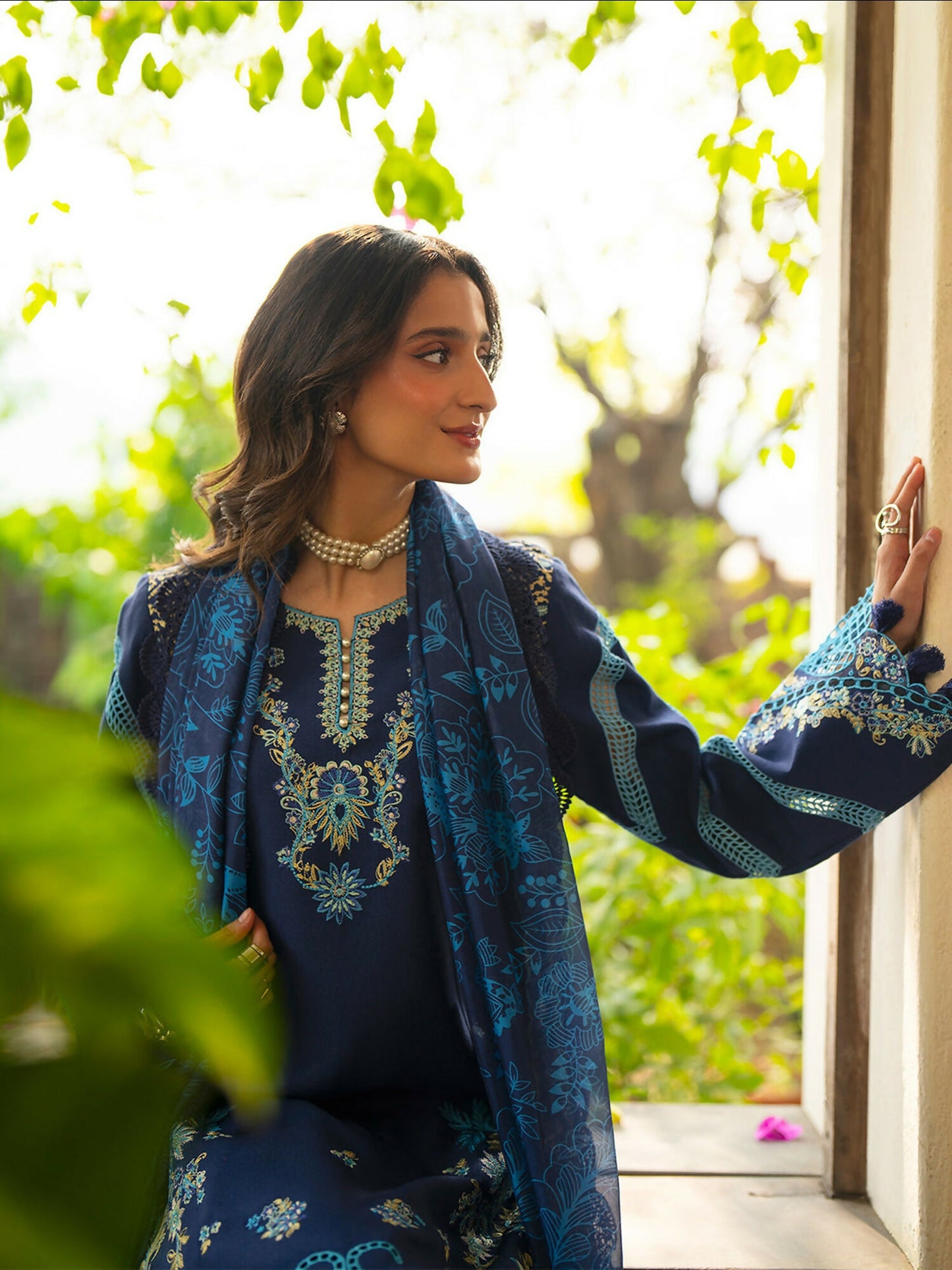 Mahnur Angan Lawn'26 Embroidered Stitched 3-Piece Suit-AN-002