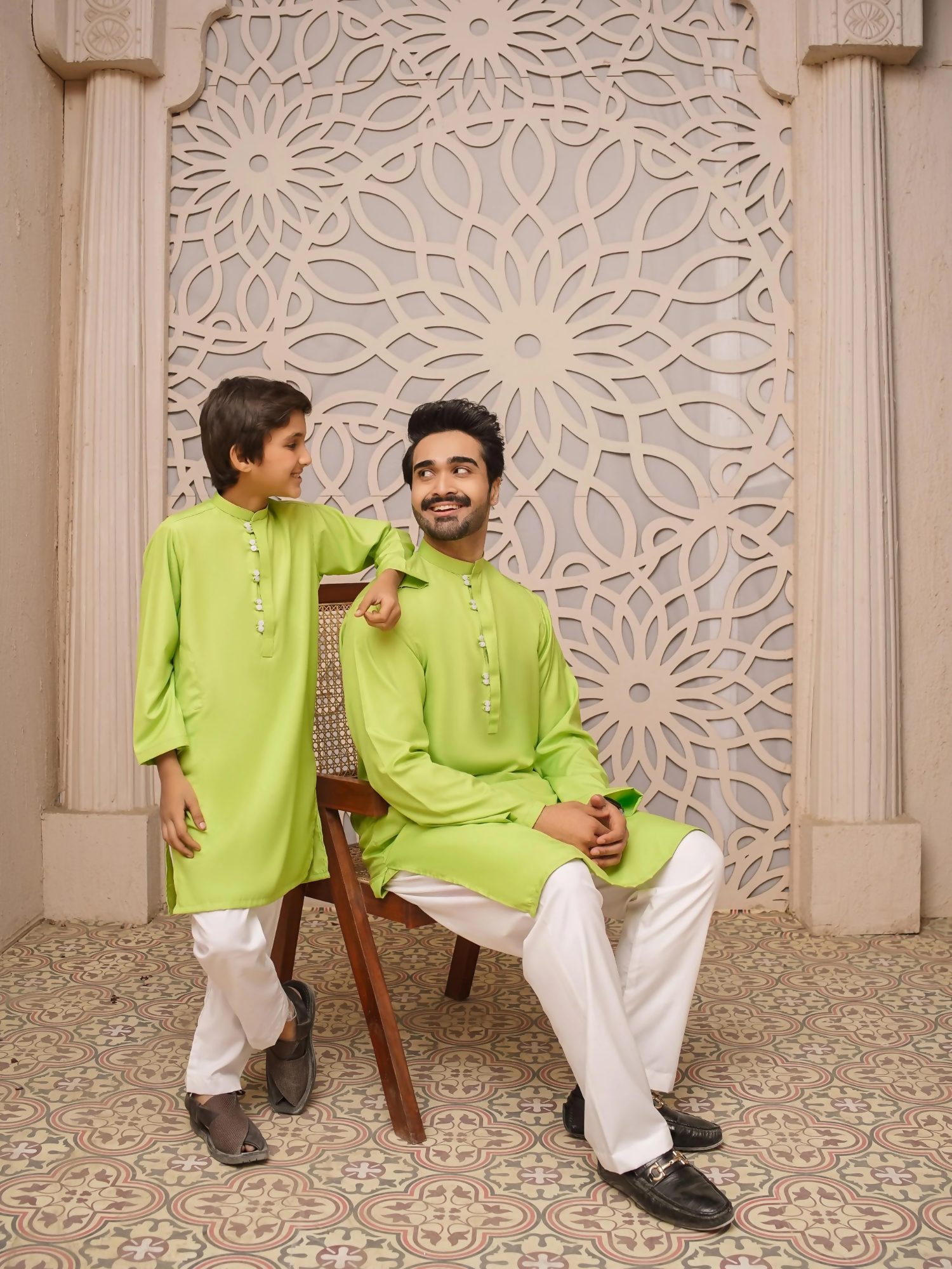 Kidoz Kloset Wash and Wear Kurta Pajama-Ocean Breeze-Men