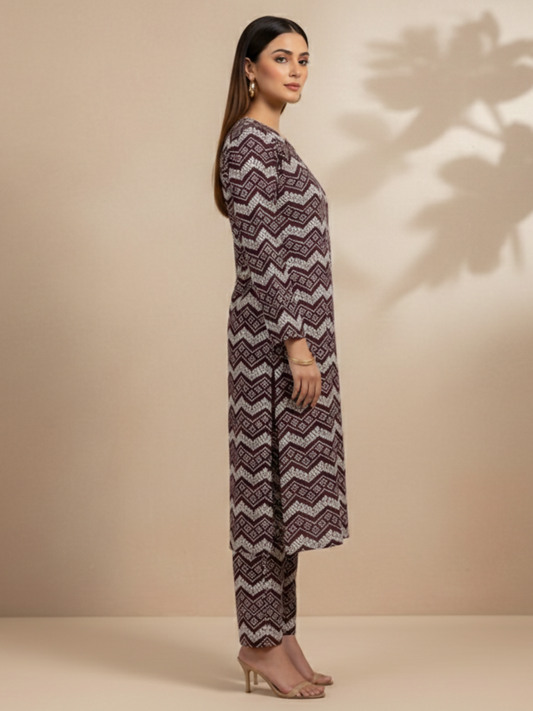 Bin Shaukat Classic Lawn Printed Unstitched 2-Piece Suit