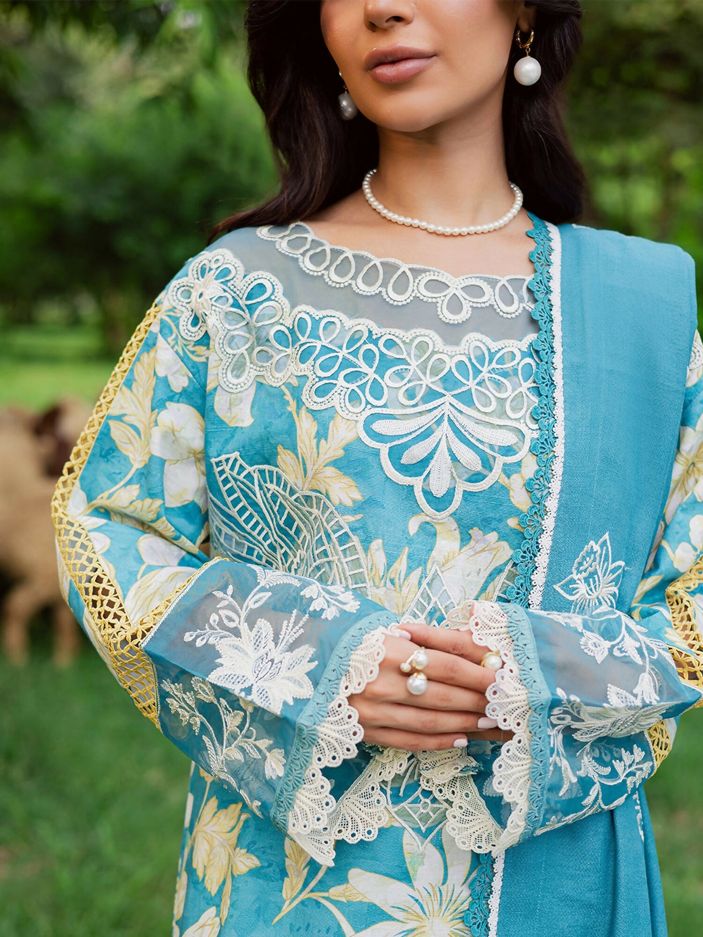 Mahnur Gardenia Khaddar Embroidered Stitched 3-Piece Suit-GR-11
