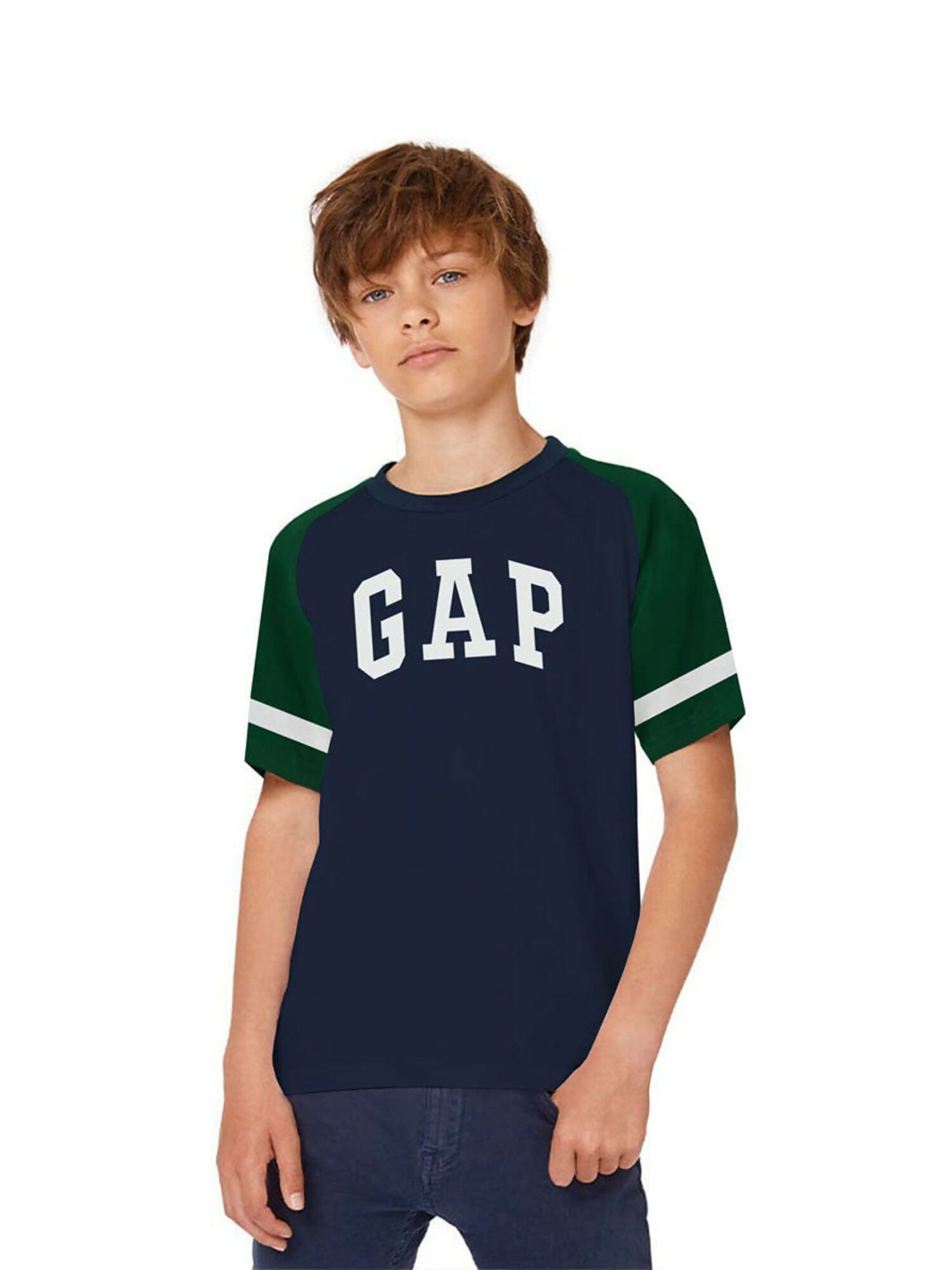 Jupiter Kid's Raglan Contrast Sleeves Tee Shirt-13801