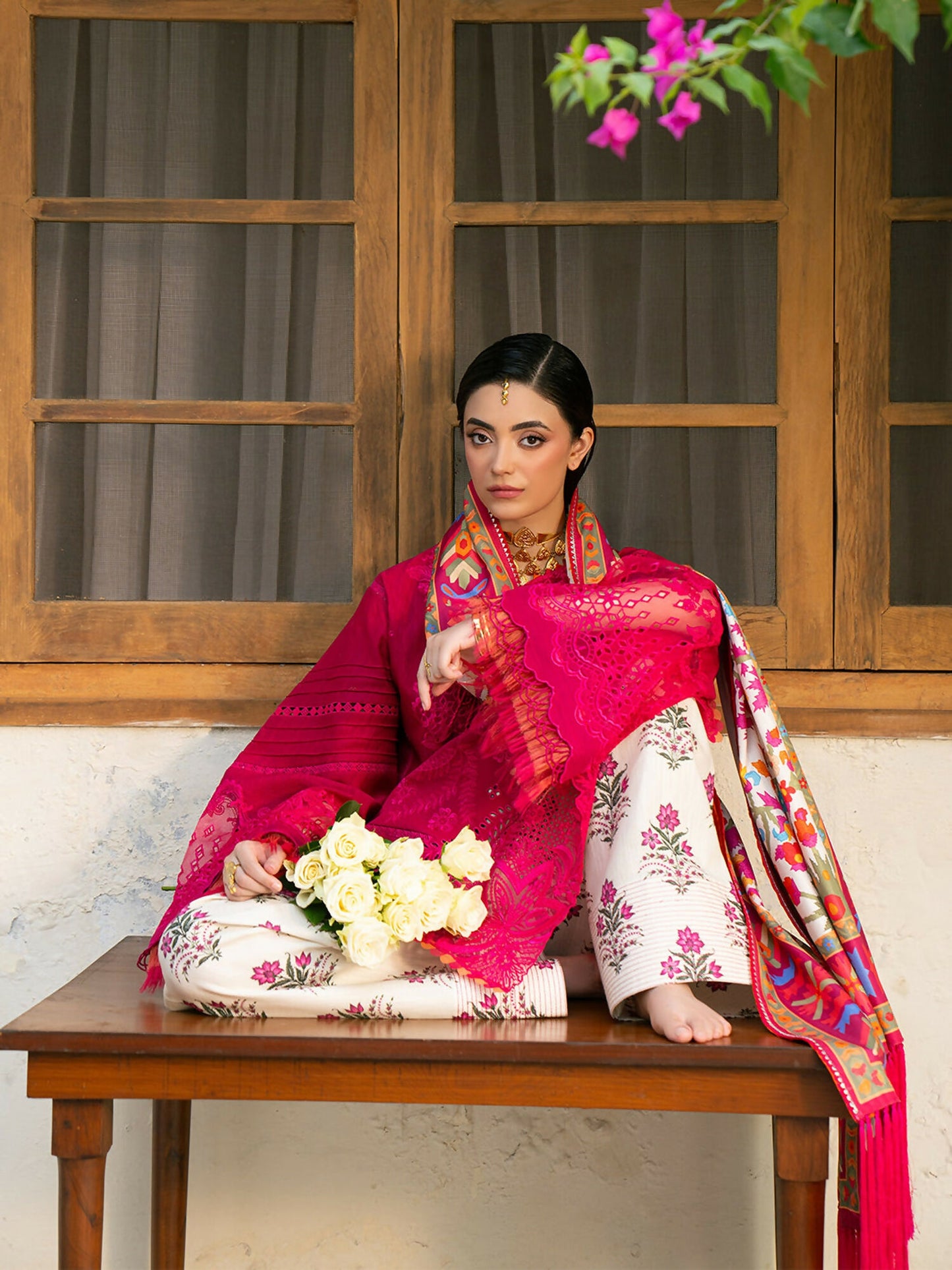 Binilyas Gulrukh Khaddar Embroidered Unstitched 3-Piece Suit-66-B