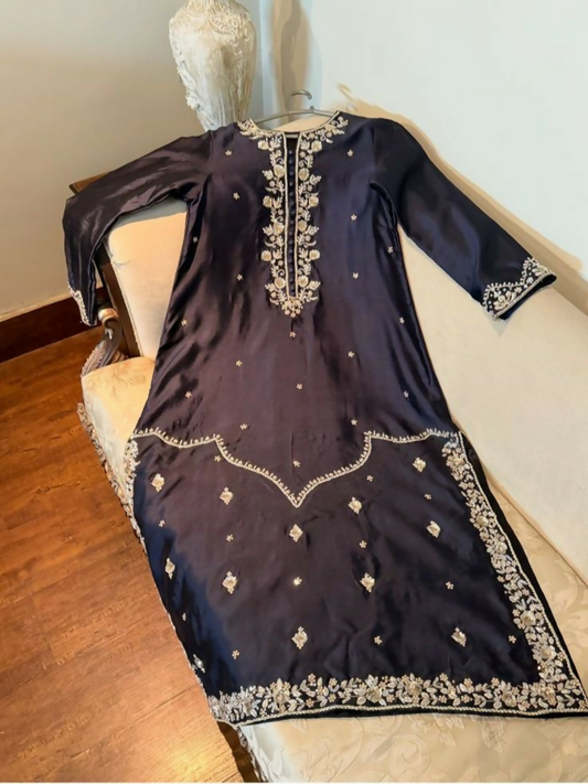 House Of Mahjan Eid Pret I Raw Silk Embroidered Stitched 2-Piece Suit