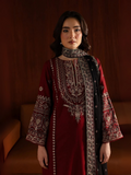 Tehzeeb Libas Lawn Embroidered Stitched 3-Piece Suit-ROYAL PRET