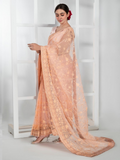 Imran Aftab Lux Winter Wedding Organza Embroidered Unstitched Saree-IASC-31