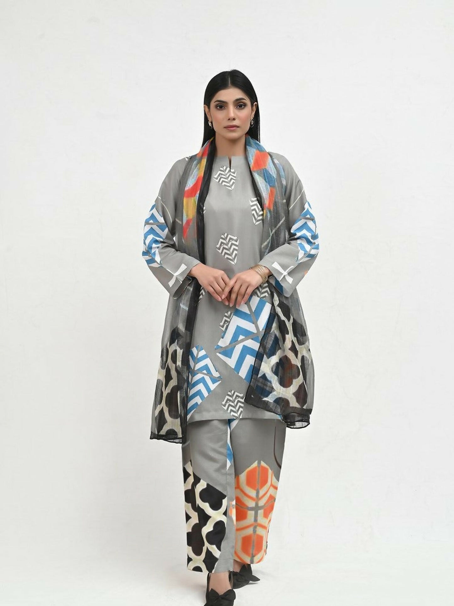 Imran Aftab Basant Mela Raw Silk Printed Unstitched 3-Piece Suit-IARP 02