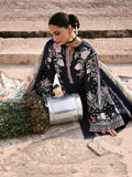 Jugnu By Hussain Rehar Khaddar'25 Embroidered Unstitched 3-Piece Suit-Navi