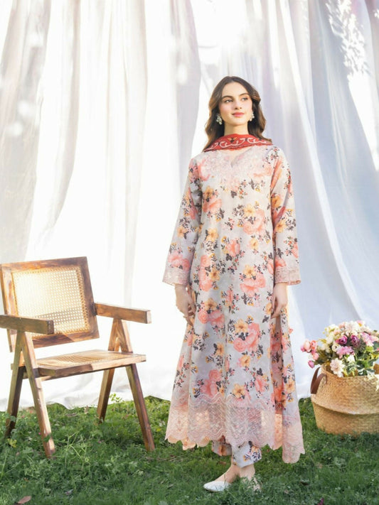 Panache Apparel Serenity Lawn Embroidered Stitched Suit-Blooming