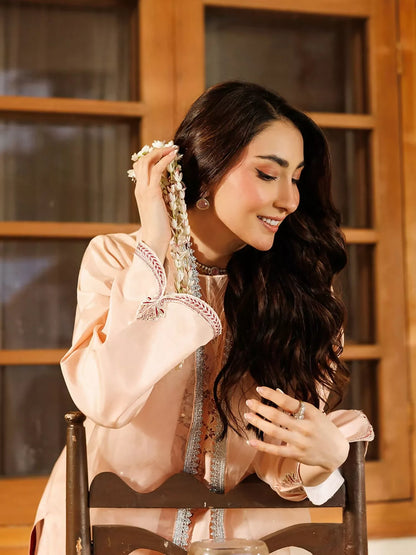 Panache Apparel Noore Eid Edit Sheesha Silk Embroidered Stitched Suit-Sabil