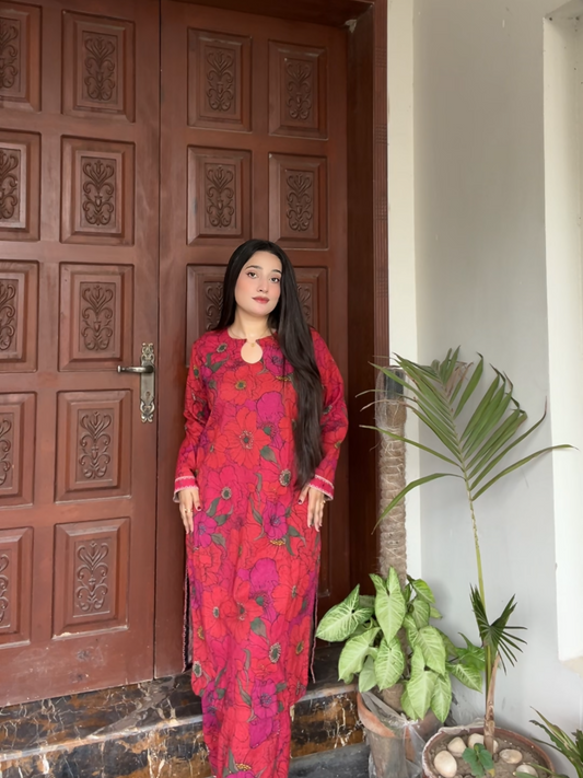 Bin Shaukat Khaddar Printed Stitched 2-Piece Suit