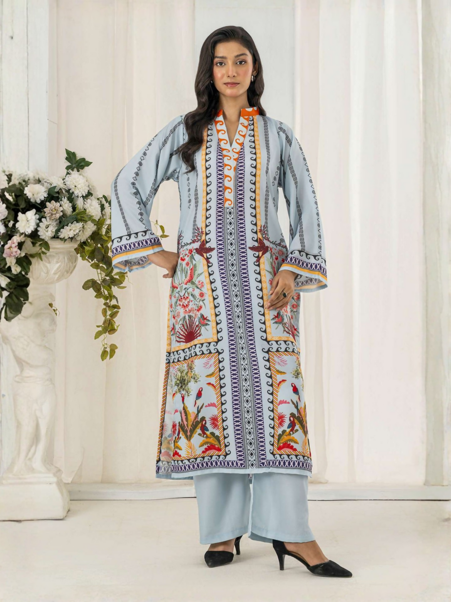 MH Cloth House Poly Lawn Printed Stitched 2-Piece Suit-Zarwa