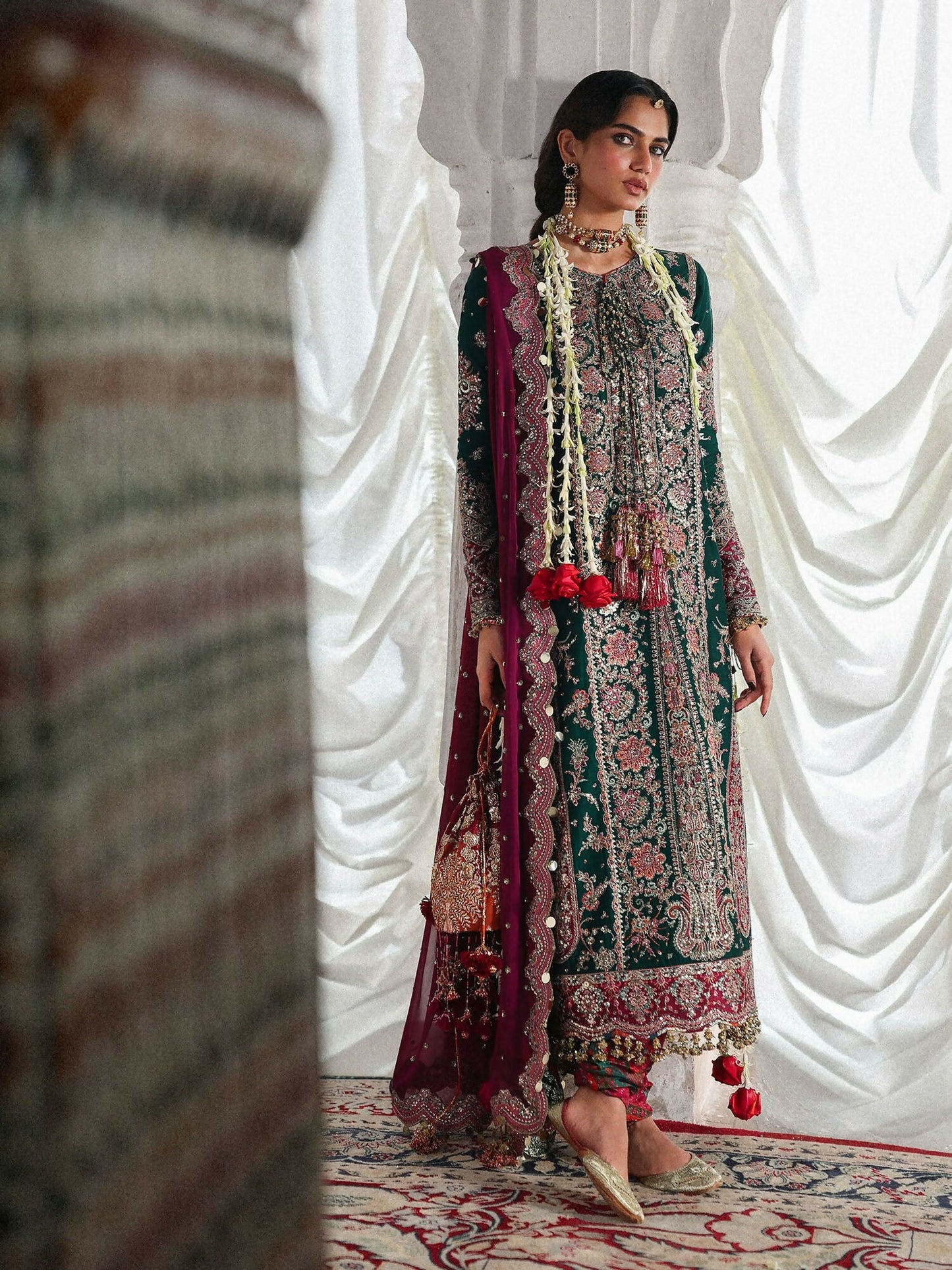 Hussain Rehar Festive Unstitched'26 Korean Raw Silk Embroidered 3-Piece Suit-Morni