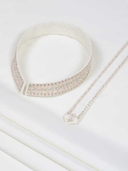 Fabrich Monochrome Edit-25 Wash & Wear Embroidered Unstitched Shalwar Kameez-Off-White