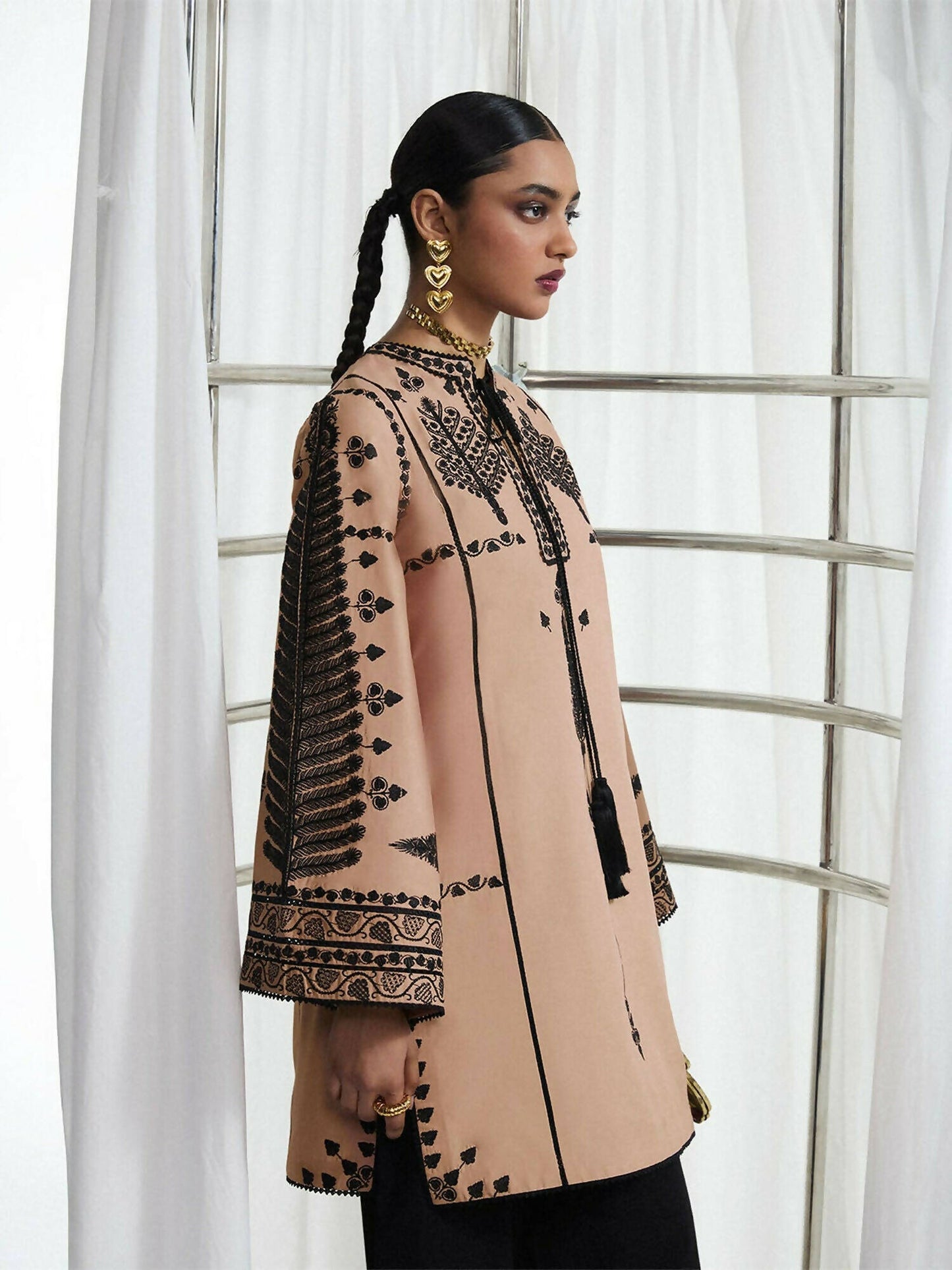Jugnu by Hussain Rehar SS'25 Eid Pret Edit II Cotton Embroidered 2-Piece Suit-Dita