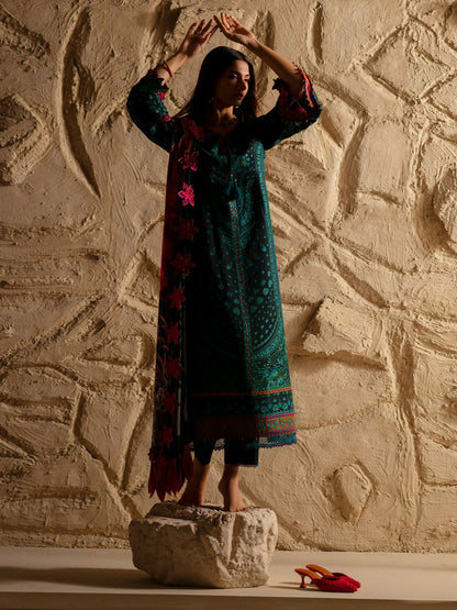 Binilyas Saqqara Kotrai Embroidered Stitched 3-Piece Suit-166-B