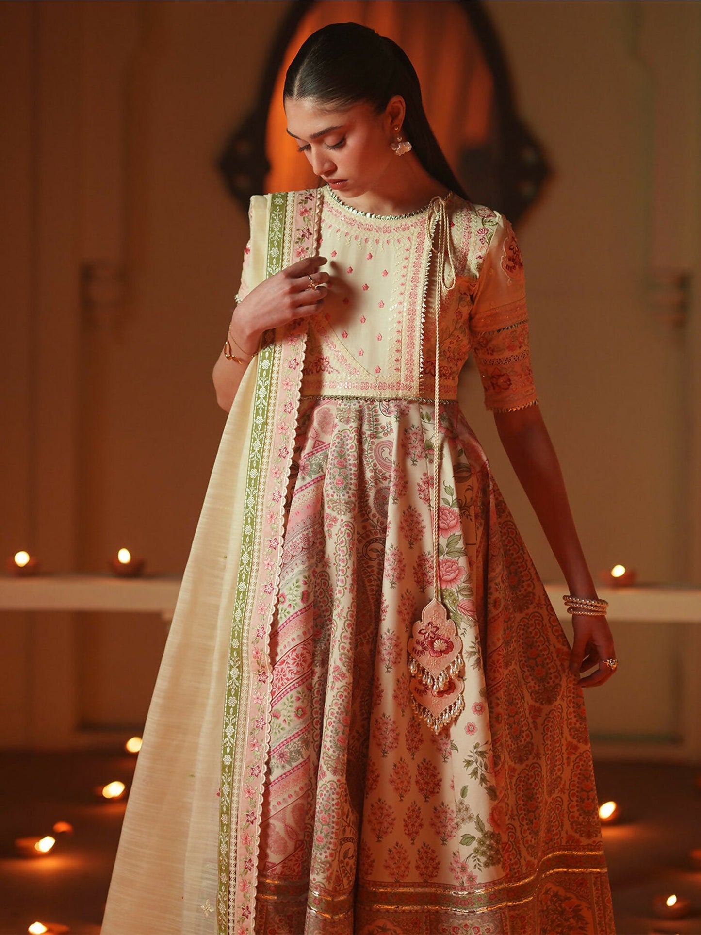 Binilyas Mashriq Luxury Lawn'26 Embroidered Unstitched 3-Piece Suit-D-115-A