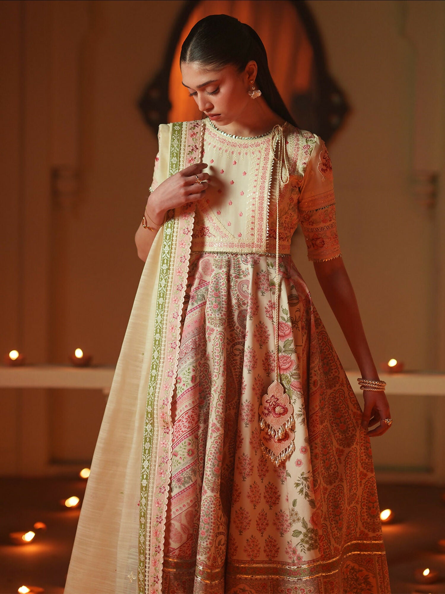 Binilyas Mashriq Luxury Lawn'26 Embroidered Unstitched 3-Piece Suit-D-115-A