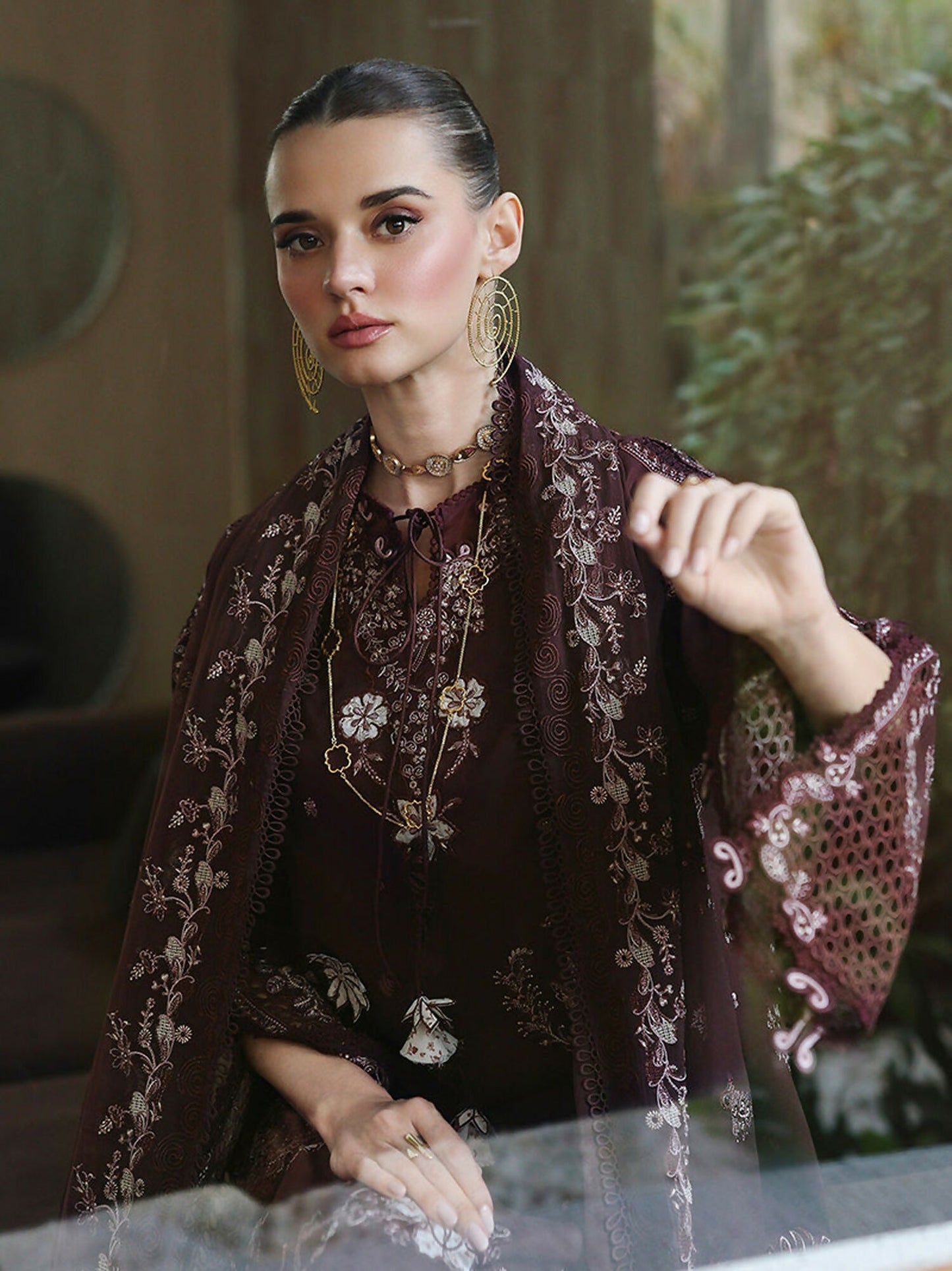 Qalamkar Chikankari Eid Edit'26 Lawn Embroidered Unstitched 3-Piece Suit-CM-01 Eshal