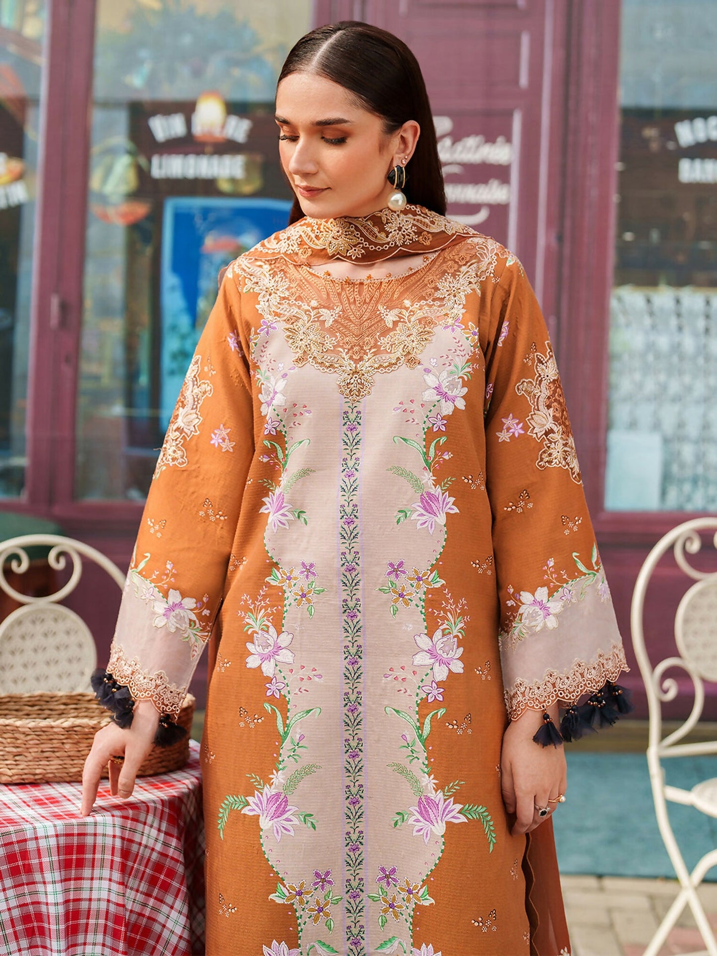 Parishay Ivy Bloom Viscose Embroidered Stitched 3-Piece Suit-IW-12