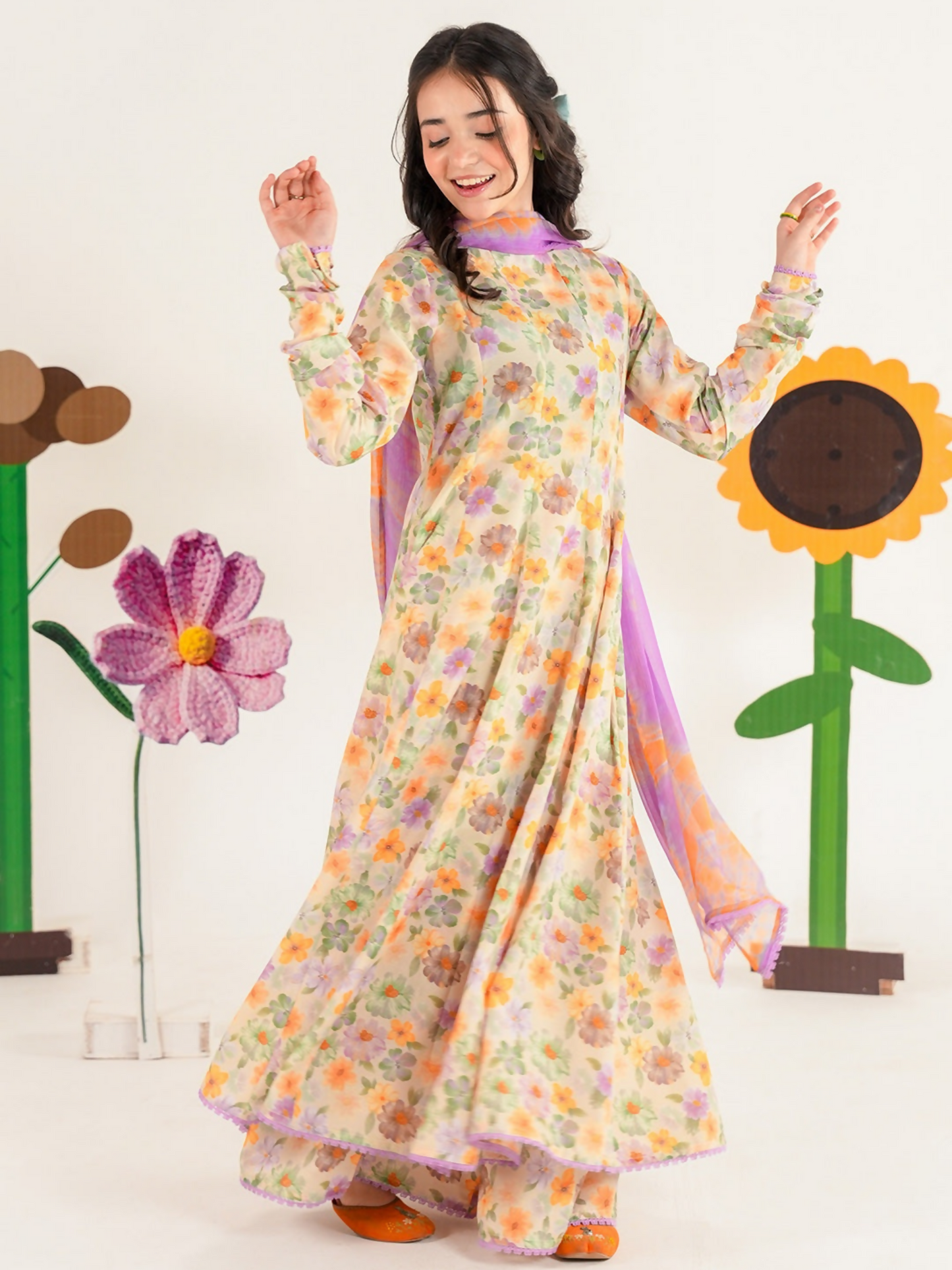 Panache Apparel Bloomie Silk Lawn Printed Stitched Suit-Tulipie