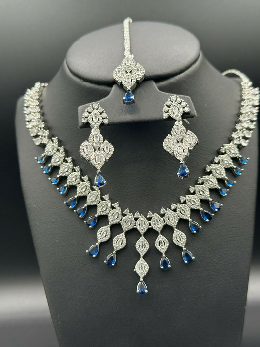 H&A Jewellery One Carat Silver Rhodium Plated Jewellery Set