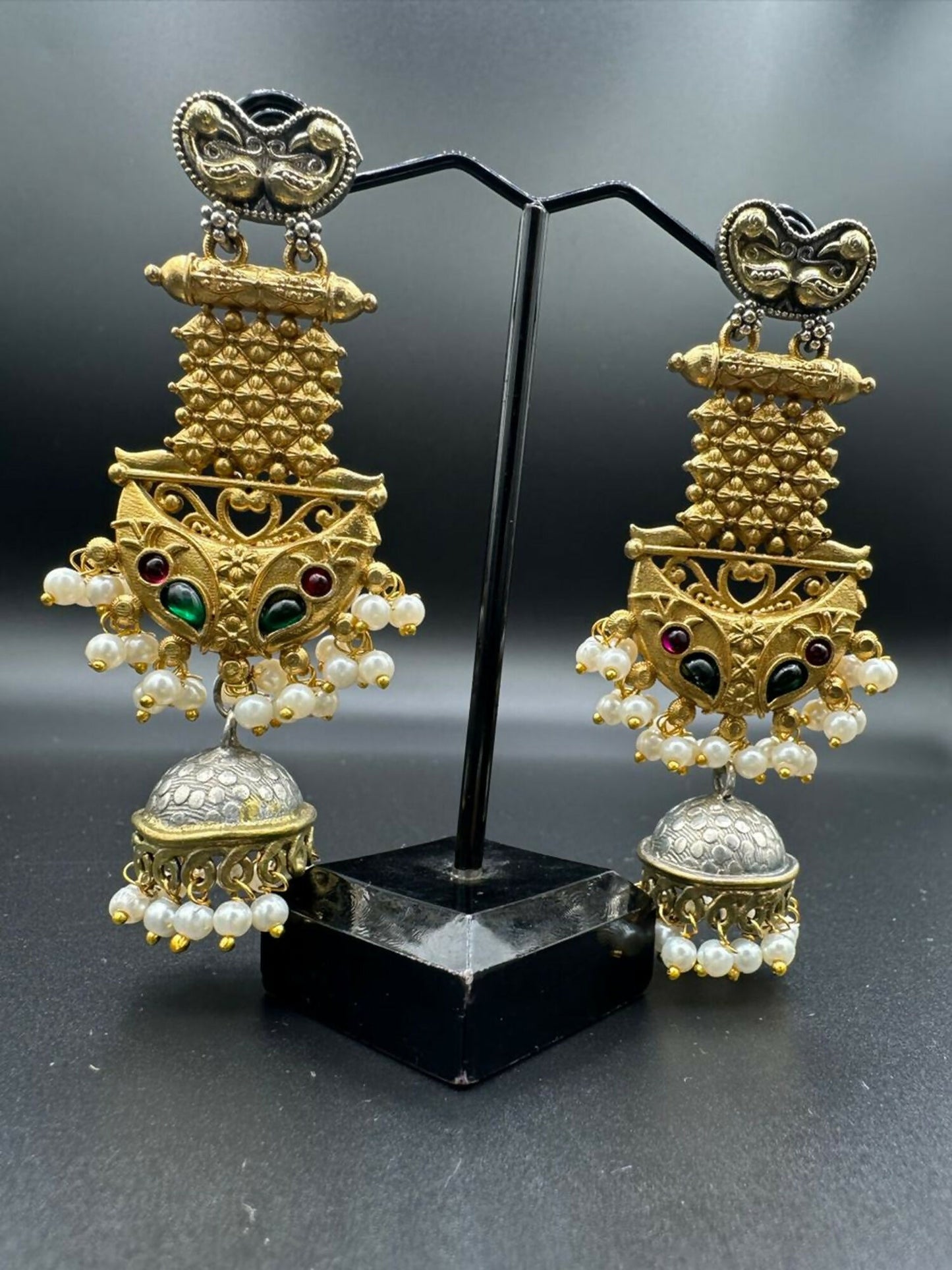 H&A Jewellery Handmade Brass Oxidized Jhumka