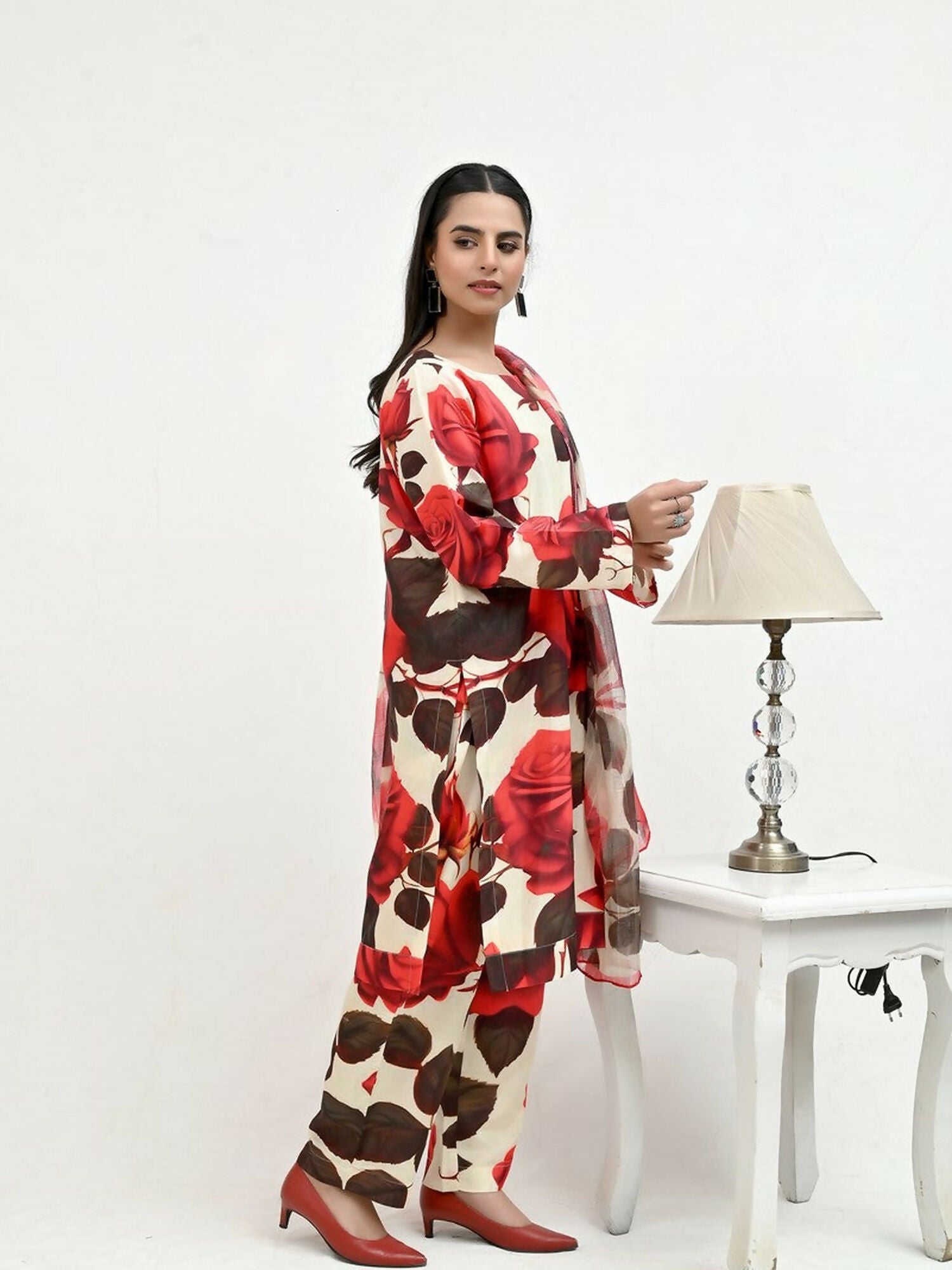 Imran Aftab Valentine's Day Raw Silk Printed Unstitched 3-Piece Suit-IAVD 07