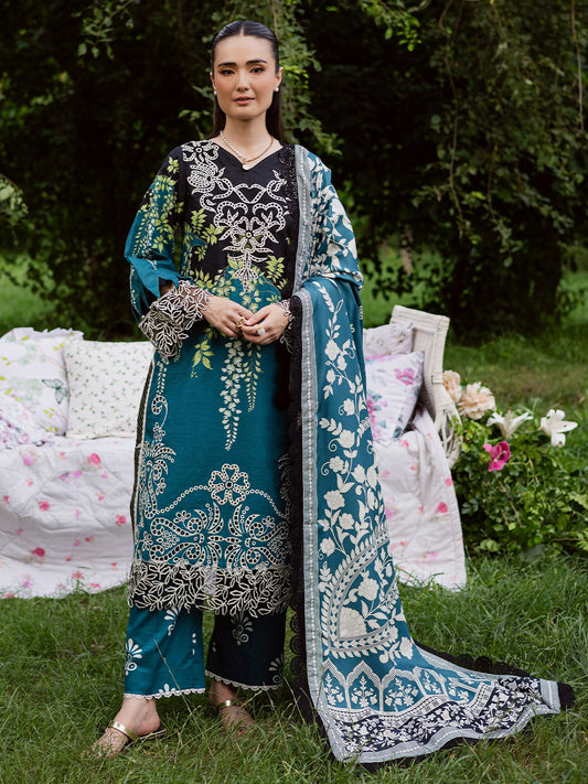 Mahnur Gardenia Khaddar Embroidered Unstitched 3-Piece Suit-GR-04