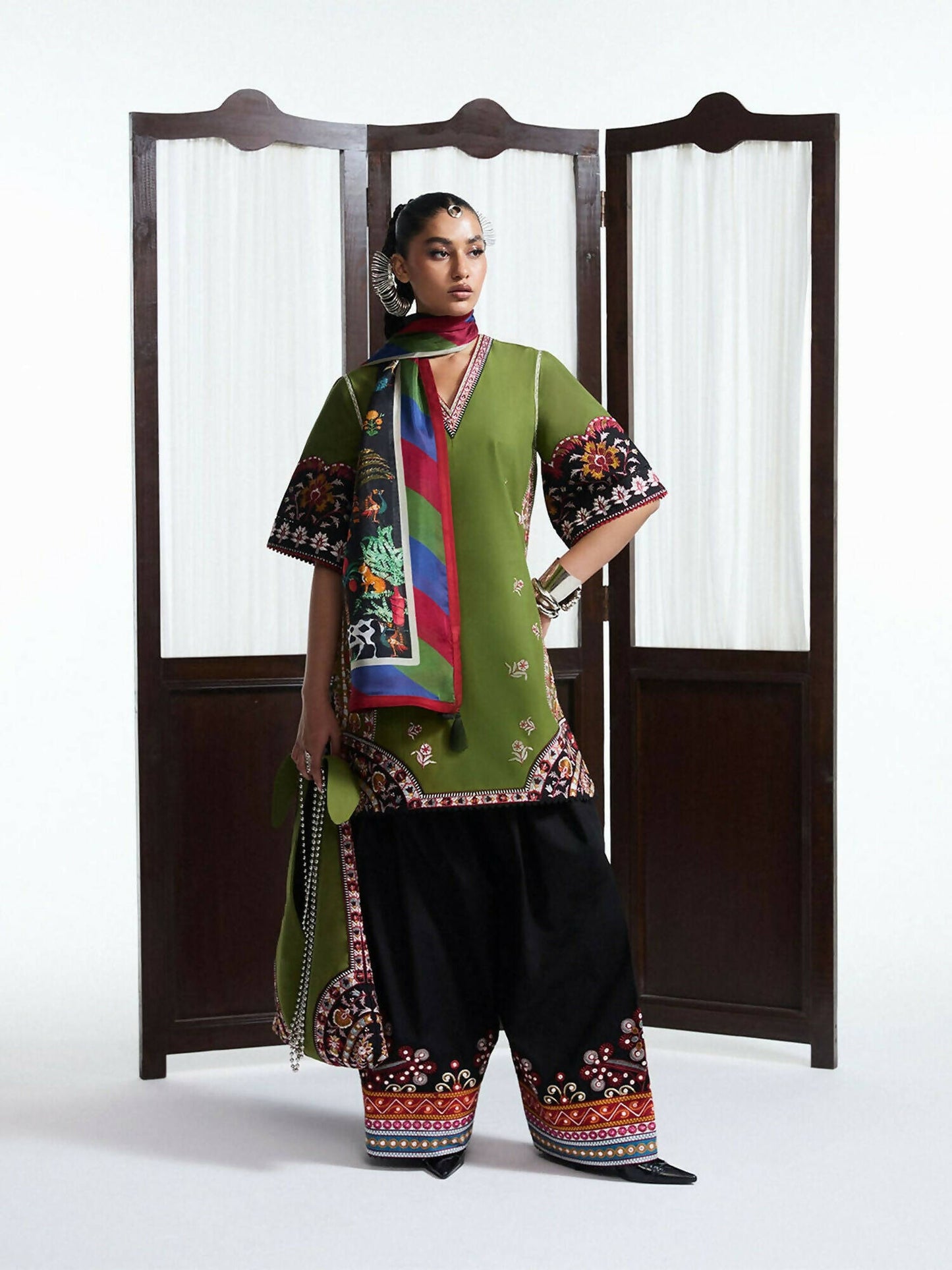 Jugnu by Hussain Rehar SS'25 Eid Pret Edit II Cotton Embroidered 2-Piece Suit-Lavanya