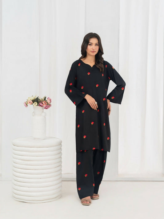 Stylish Collection Allure Linen Embroidered Stitched 2-Piece Suit-Petal